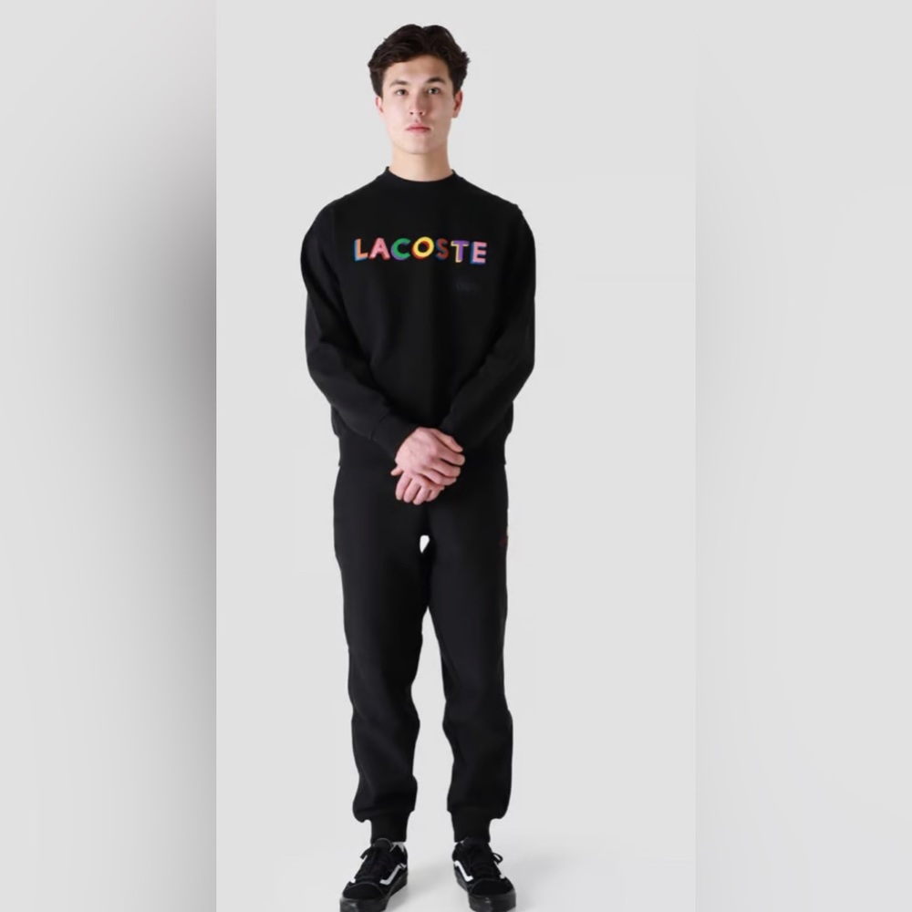 Lacoste Men's LIVE Loose Fit Embroidered Fleece Sweatshirt - Picture 4 of 5